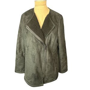 Banana Republic Shearling Coat Black NWT Size Medium